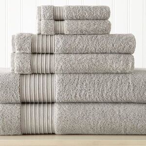 Amrapur 6 Pc Ultra Soft Turkish Cotton Towel Set Grey 5TL6TRKG-GRY-ST